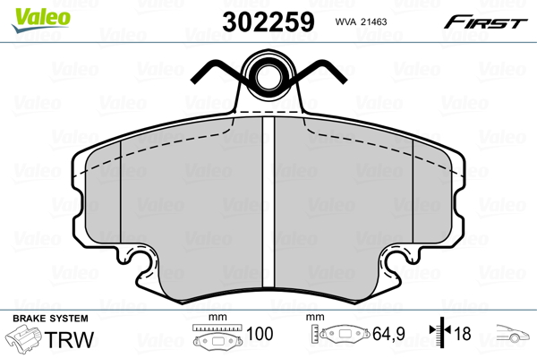 Placute frana VALEO 302259