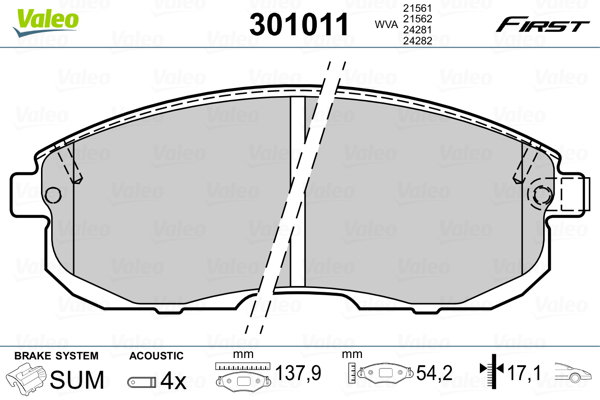 Placute frana VALEO 301011