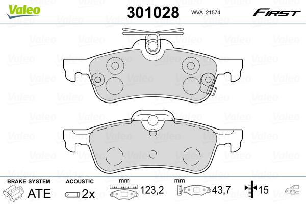Placute frana VALEO 301028
