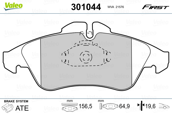 Placute frana VALEO 301044