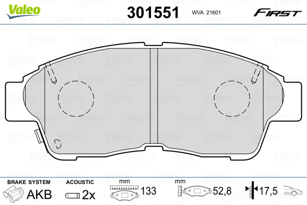 Placute frana VALEO 301551