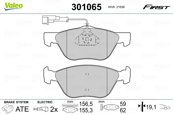 Placute frana VALEO 301065