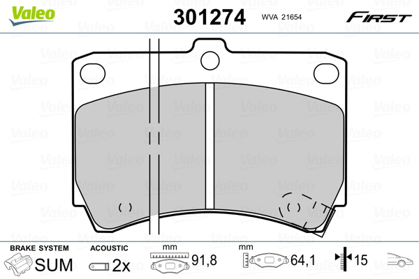 Placute frana VALEO 301274