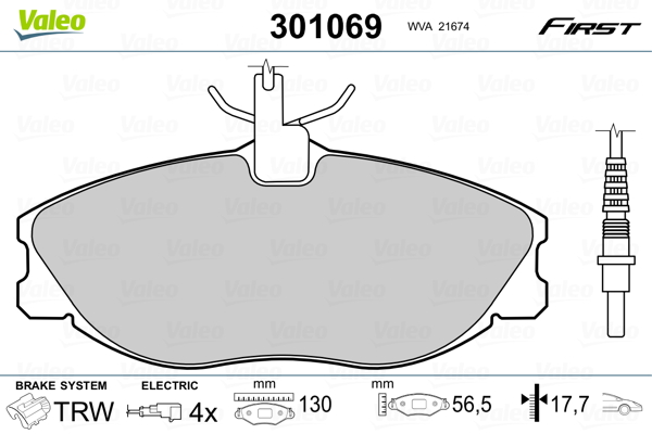 Placute frana VALEO 301069