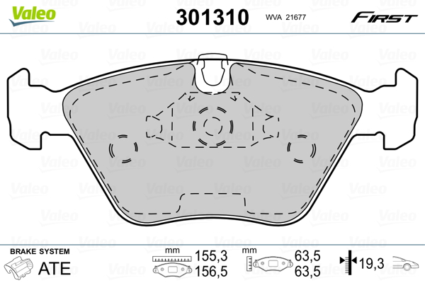 Placute frana VALEO 301310