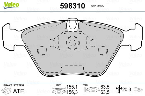 Placute frana VALEO 598310