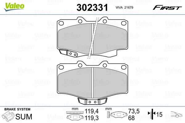 Placute frana VALEO 302331
