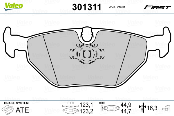 Placute frana VALEO 301311