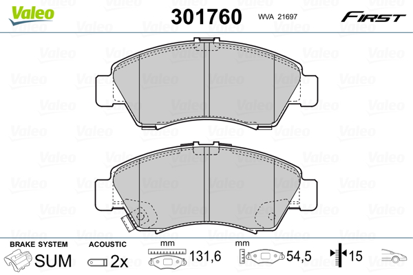 Placute frana VALEO 301760