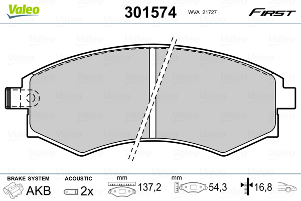 Placute frana VALEO 301574