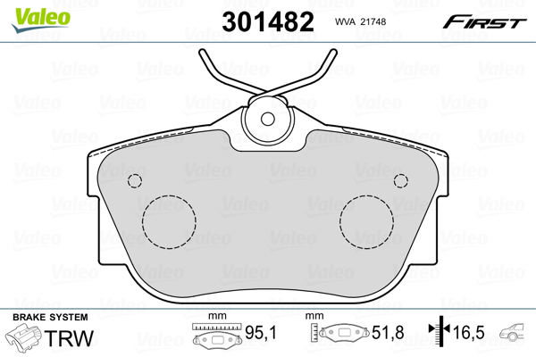 Placute frana VALEO 301482