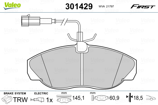 Placute frana VALEO 301429