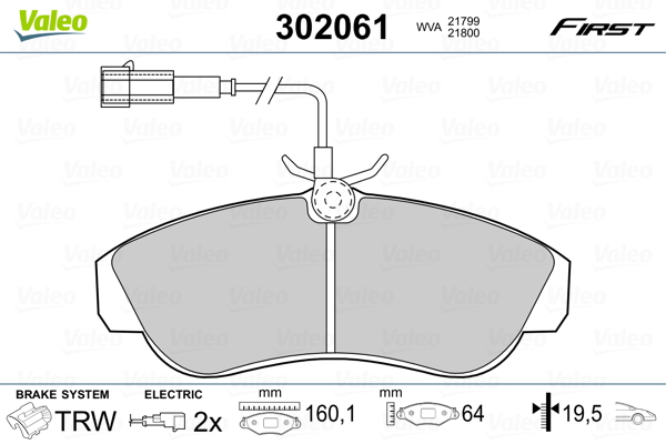 Placute frana VALEO 302061