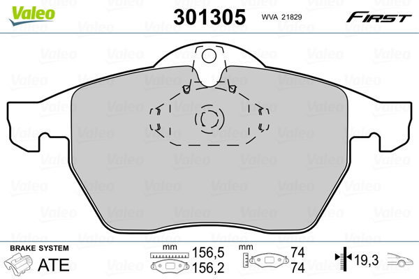 Placute frana VALEO 301305