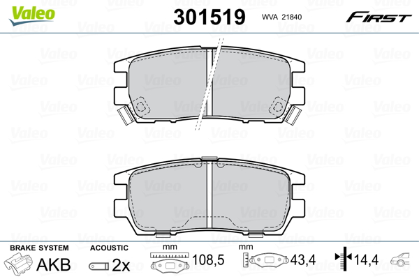 Placute frana VALEO 301519