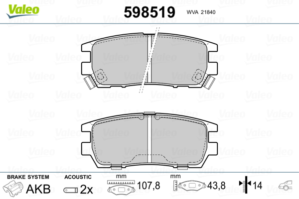 Placute frana VALEO 598519