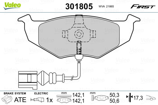 Placute frana VALEO 301805