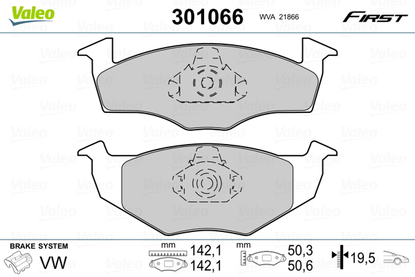Placute frana VALEO 301066