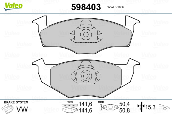 Placute frana VALEO 598403