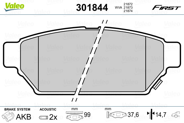 Placute frana VALEO 301844