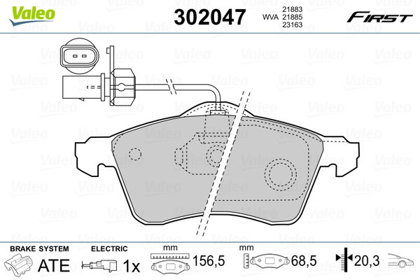 Placute frana VALEO 302047
