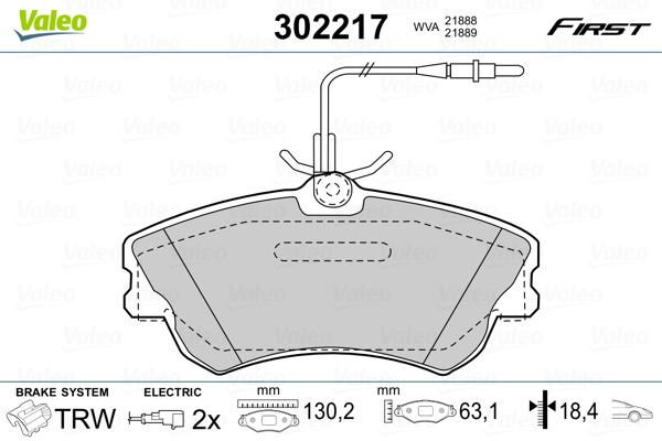 Placute frana VALEO 302217