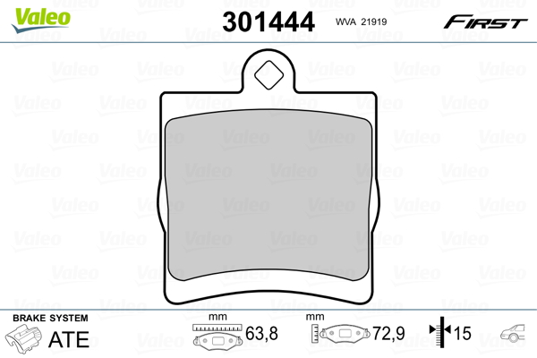 Placute frana VALEO 301444