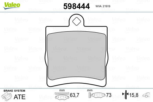 Placute frana VALEO 598444