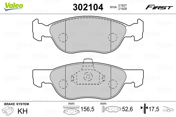 Placute frana VALEO 302104