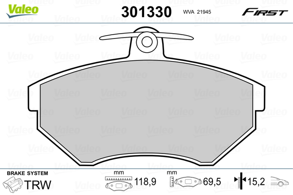 Placute frana VALEO 301330