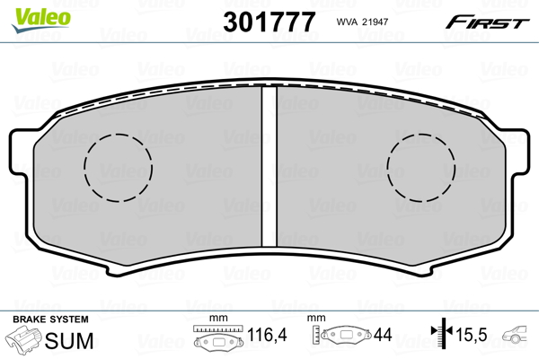 Placute frana VALEO 301777