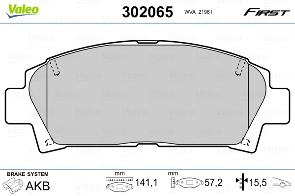 Placute frana VALEO 302065