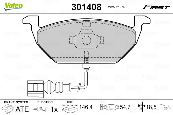 Placute frana VALEO 301408
