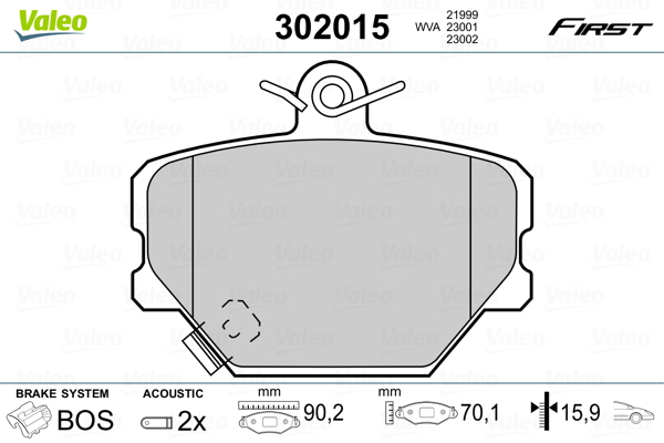Placute frana VALEO 302015