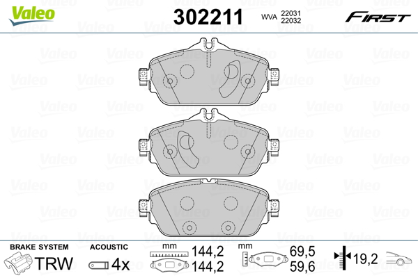 Placute frana VALEO 302211