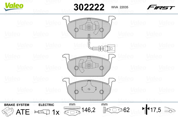 Placute frana VALEO 302222