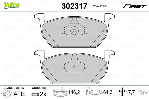 Placute frana VALEO 302317