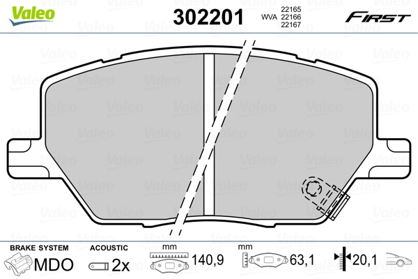 Placute frana VALEO 302201