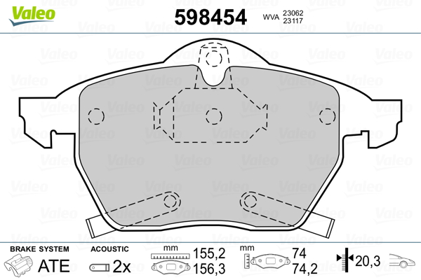 Placute frana VALEO 598454