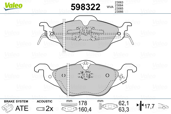 Placute frana VALEO 598322