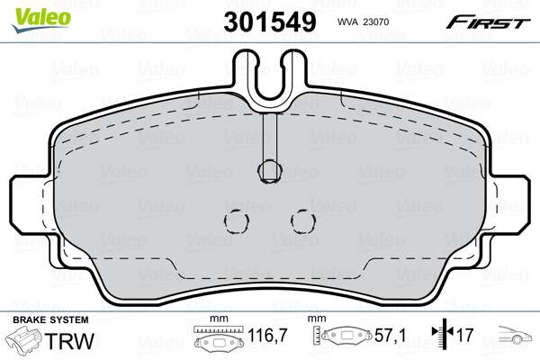 Placute frana VALEO 301549