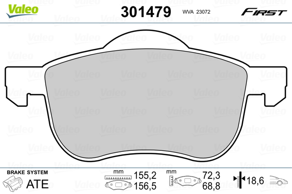 Placute frana VALEO 301479