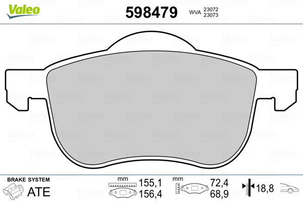 Placute frana VALEO 598479