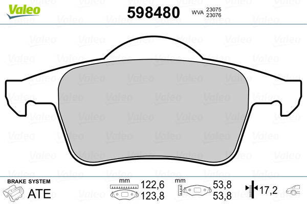 Placute frana VALEO 598480