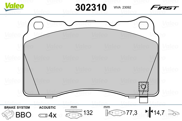 Placute frana VALEO 302310