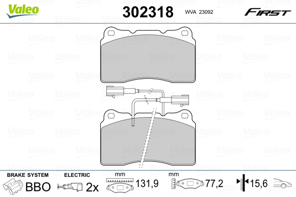 Placute frana VALEO 302318