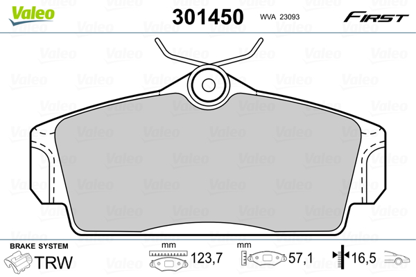 Placute frana VALEO 301450