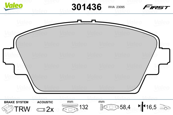 Placute frana VALEO 301436