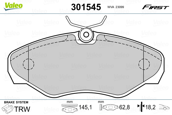Placute frana VALEO 301545