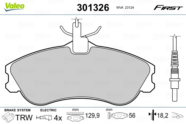 Placute frana VALEO 301326